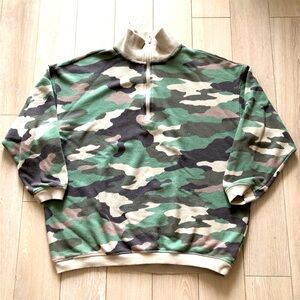 Aerie Camo Oversized 1/4 Zip Sweatshirt Size S